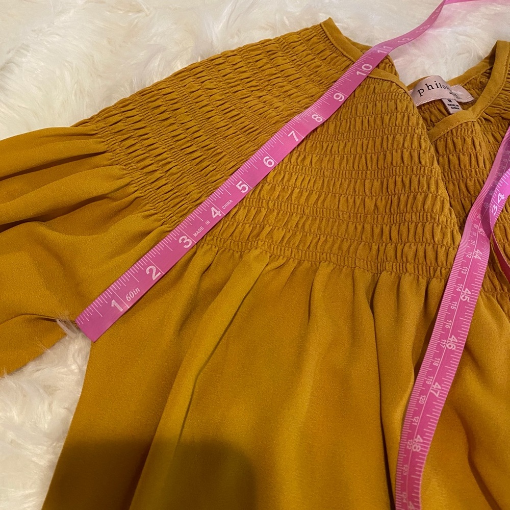 Philosophy nordstrom nwt marigold mustard yellow flowy top size medium - Picture 7 of 15